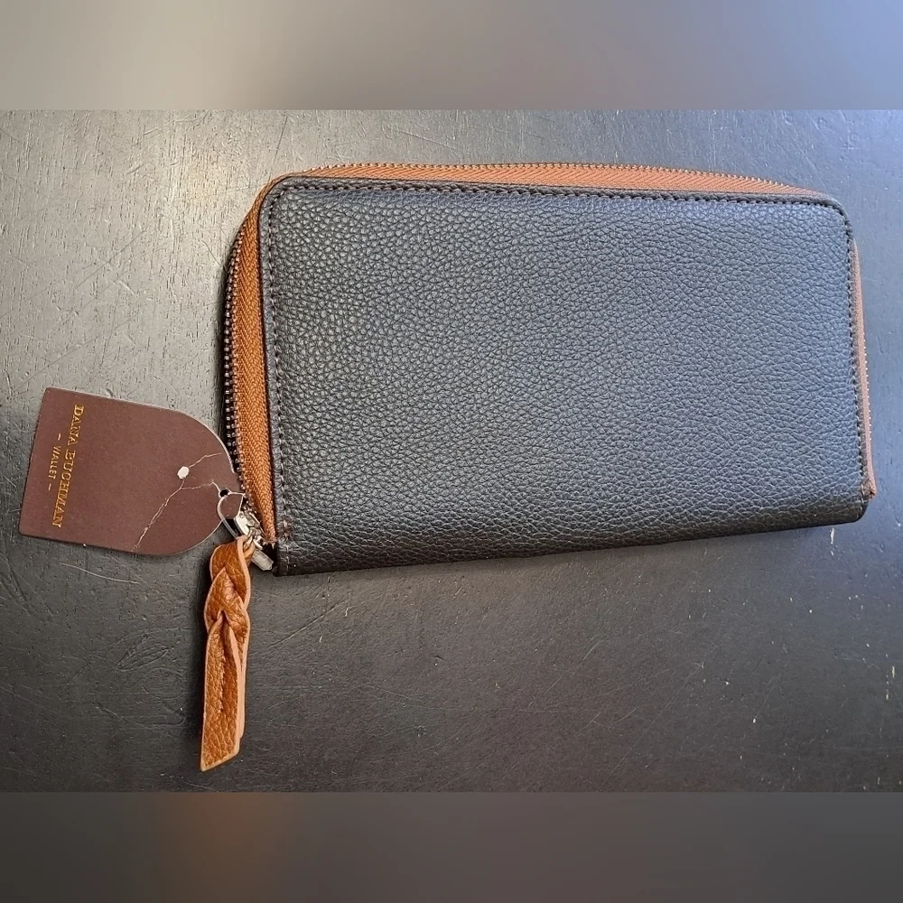 NWT Dana Buchman Two Tone Leather Pebbled Wallet